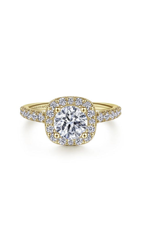 Gabriel 14k Yellow Gold .55ctw Semi Mount Engagement Ring - Center Will Hold A 1.80ct Round Diamond ER6872Y44JJ.CSCZ