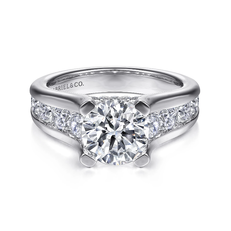 Gabriel 14kw 1.47tw G-H SI2 Semi CZ Center Engagement Ring DSM1C00021