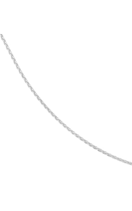 Albert`s 14k White Gold 1.05mm 20 Inch Diamond Cut Wheat Chain MZ002067-14B_20