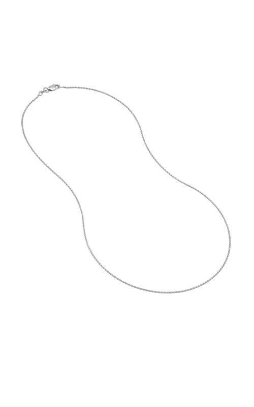 Albert`s 14k White Gold 1.05mm 20 Inch Diamond Cut Wheat Chain MZ002067-14B_20