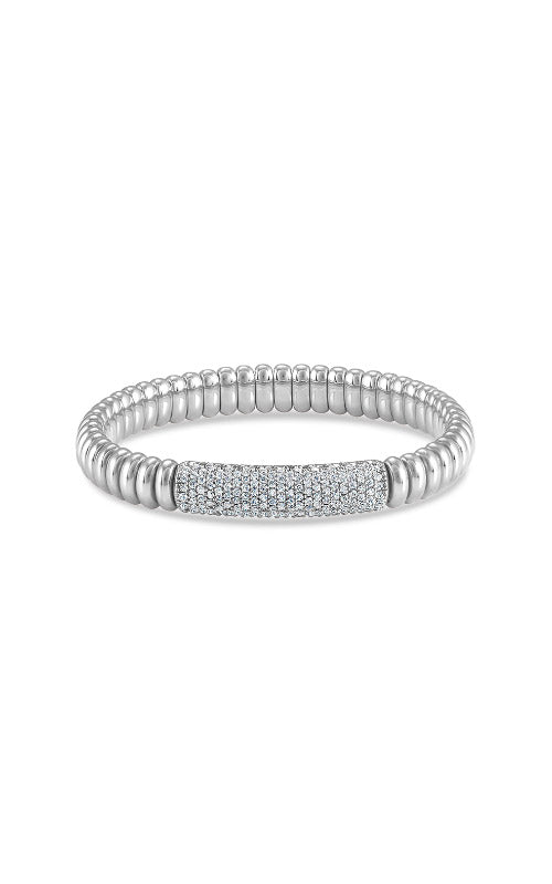 Hulchi Belluni 18k White Gold 1.10ctw Diamond Pave Stretch Bracelet 22344-WW