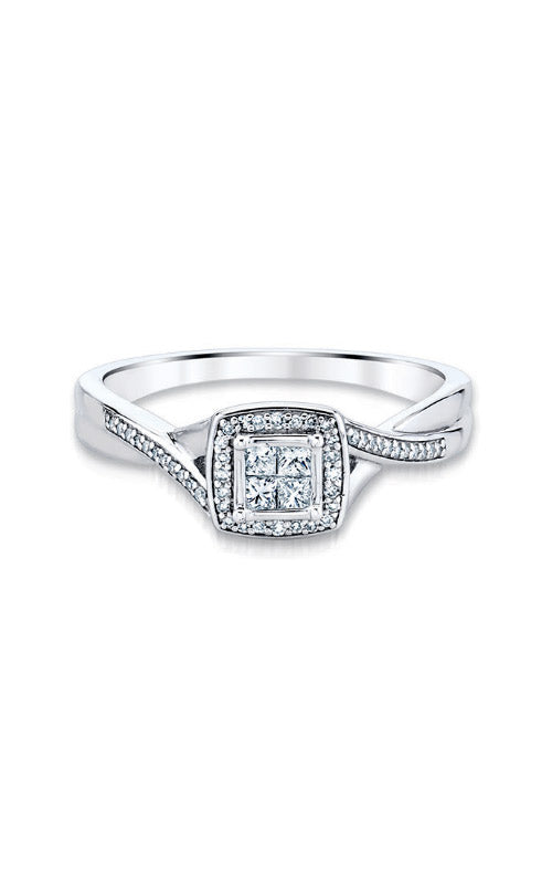 Albert's 10k White Gold 1/5ctw Quad Diamond Promise Ring FSR-0052-A66SCW0S