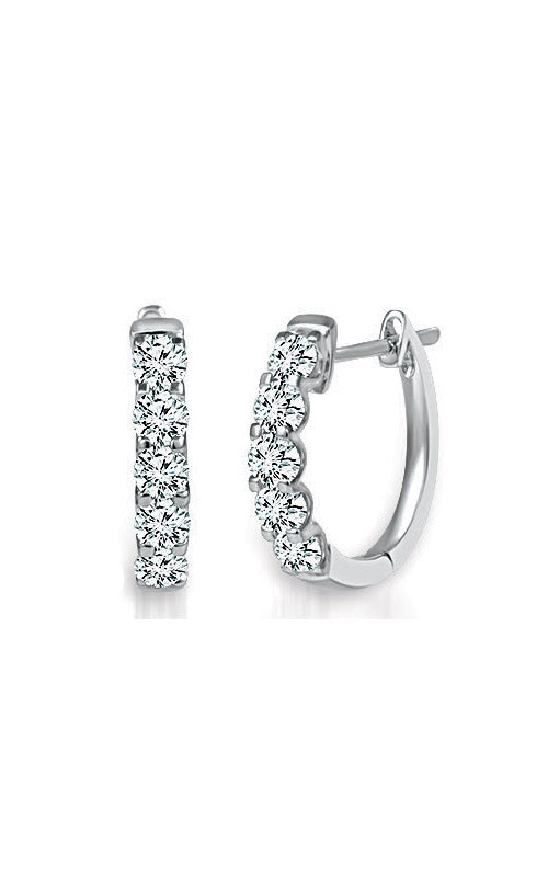 Albert's 14k White Gold 1 1/2ctw Diamond Hoop Earrings EF-6205-A68