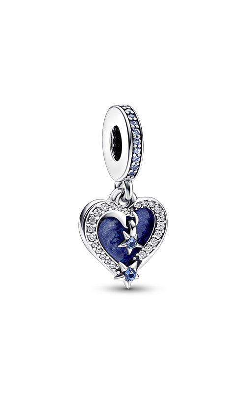 Celestial Shooting Star Heart Double Dangle Charm 792356C01