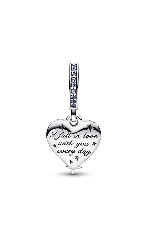 Celestial Shooting Star Heart Double Dangle Charm 792356C01