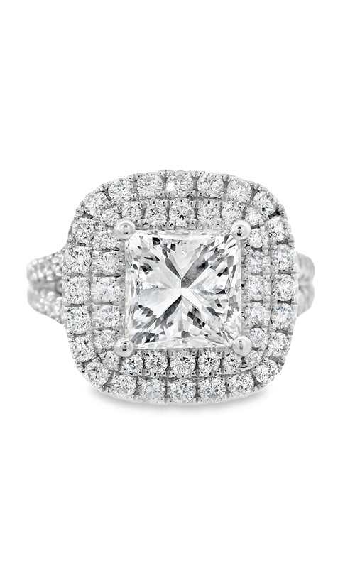 Albert's 14k White Gold 2.10ct Princess Center Diamond .96ct Baguette Diamond Engagement Ring ER11028-C202A-S-OG34046