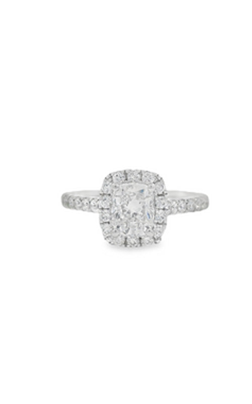 Albert's 14k White Gold 1.01ct Cushion Diamond Cut .55ctw Halo Diamond Engagement Ring AJ-R18014-27-38601