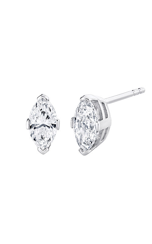 Albert's 14k White Gold 1ctw Marquise Diamond Stud Earrings SERMQ100EW