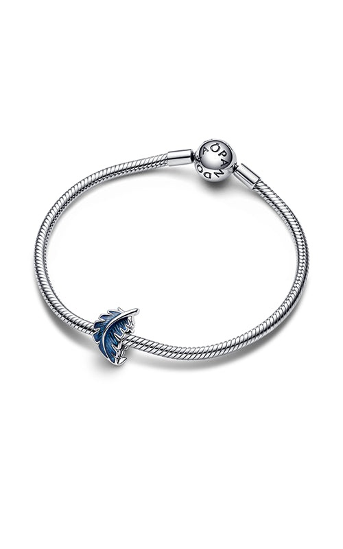 Pandora Blue Curved Feather Charm 792576C01