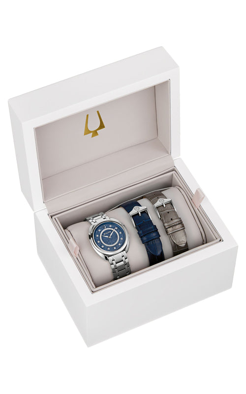 Bulova Ladies' Classic Duality 34mm Blue Diamond Watch 96X160