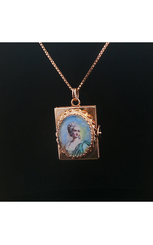 Albert's Estate 14K Yellow Gold Book Pendant with Box Chain EOTHR00467