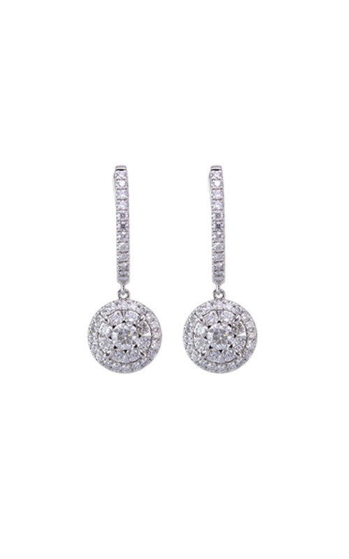 Albert's 14k White Gold 1ctw Diamond Dangle Earrings ER10054-4WB - FINAL SALE