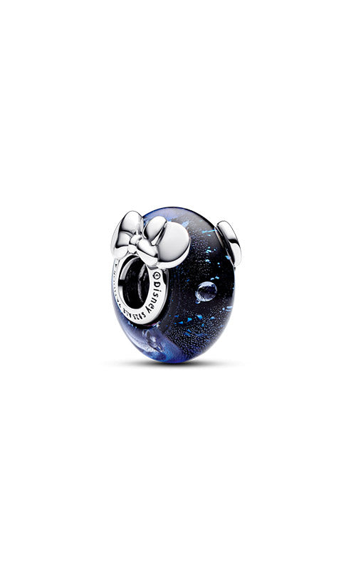Pandora Disney Mickey Mouse & Minnie Mouse Blue Murano Glass Charm 792958C01