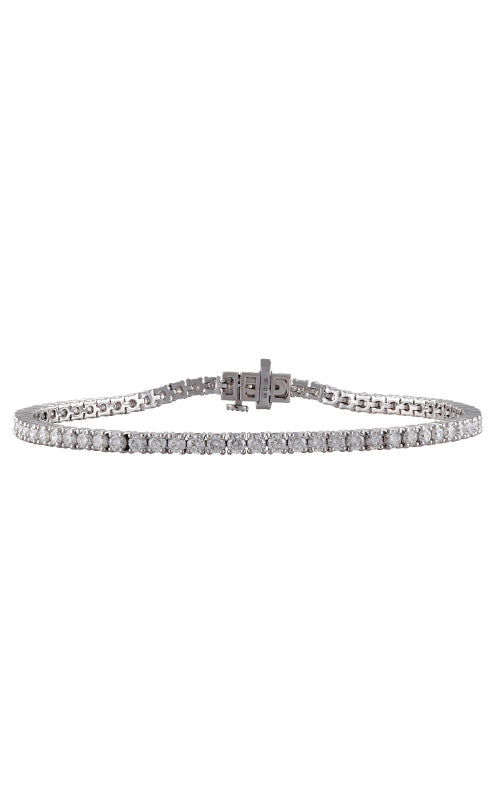 Albert's 14k White Gold Lab Grown Diamond 4.00ctw Round Tennis Bracelet LGD-JOB1203-GW4
