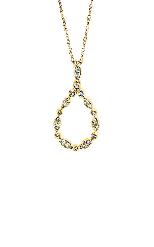 Albert's 10k Yellow Gold .13ctw Pear Shaped Diamond Necklace LJ192278TSPDYG