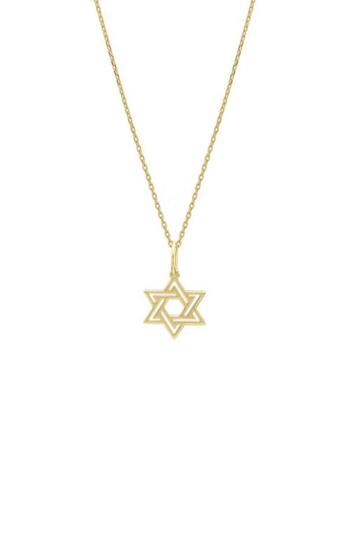 Albert's 14k Yellow Gold Star of David Necklace S5053-18