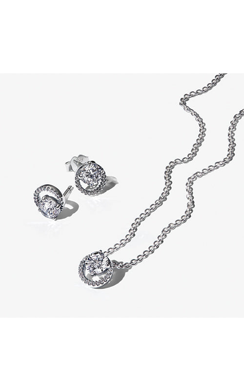 Pandora Sparkling Round Halo Jewelry Gift Set B802398-1