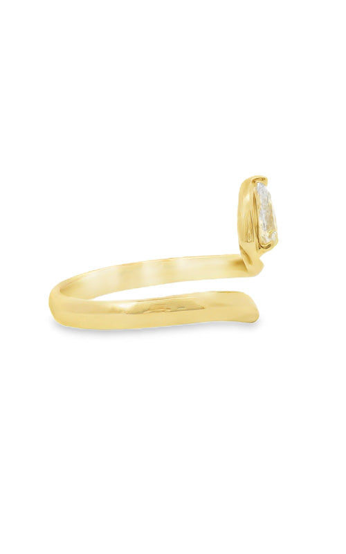 Albert's 18k Yellow Gold 0.37ct Diamond Pear Cut Bypass Ring R4237A-A84022