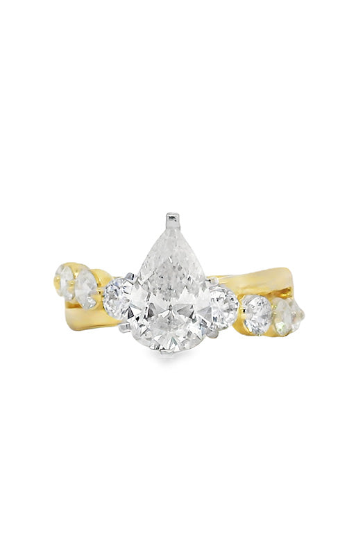 Albert's 14k Yellow Gold 1.78ct J SI2 Pear 1ct Round Diamond Solitaire Engagement Ring ER12554-PS185A/V044045