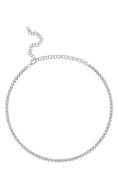 Shy Creation 14k White Gold 1.93ctw Diamond Tennis Necklace SC55024326V2