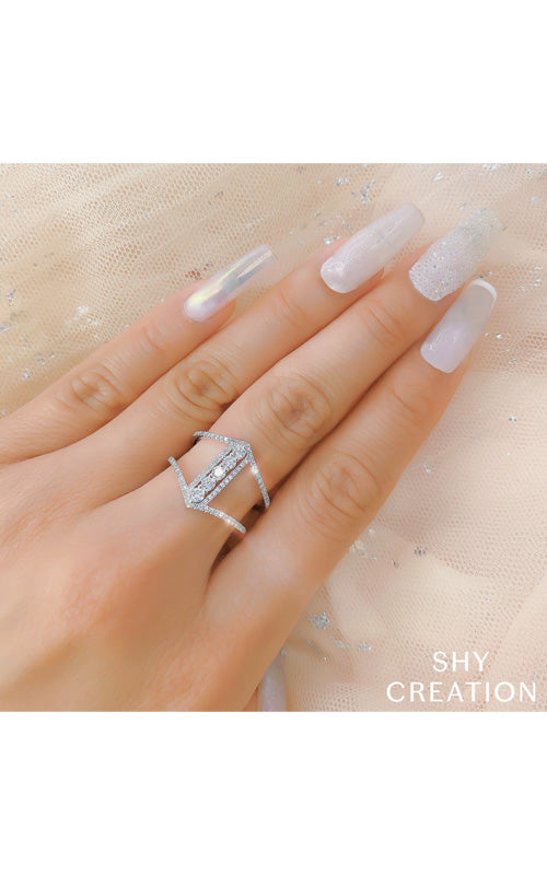 Shy Creation 14k White Gold .53ctw Diamond Ring SC55005463