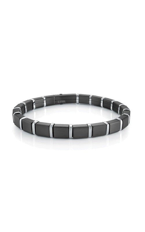 Italgem Stainless Steel Gunmetal 8.5 Inch Link Bracelet SMB630-8.5