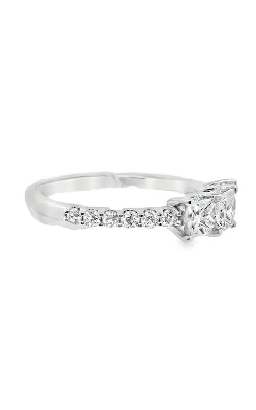 Albert's 14k White Gold 
.41ct Princess Center Diamond, .62ct Princess Side Diamond .33ct Baguette Diamond Engagement Ring 406983A OG30660