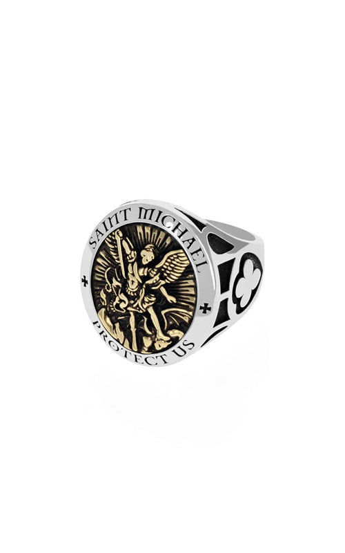 King Baby Saint Michael Ring w/ Gold Alloy - SIZE 11 - K20-7800-11