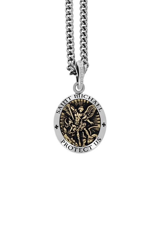 King Baby Sterling Silver St. Michael Pendant with 24" Chain K10-7800-24