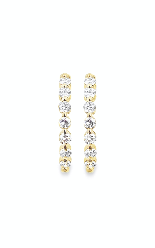 Albert's 14k Yellow Gold .41ctw Round Diamond Oval Hoop Earrings E1071-04-14Y-ADJ