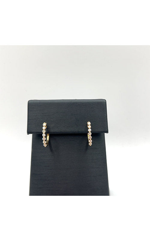 Albert's 14k Yellow Gold .41ctw Round Diamond Oval Hoop Earrings E1071-04-14Y-ADJ
