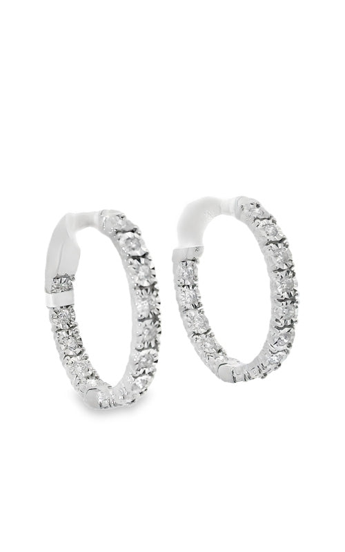 Albert's 14k White Gold 2.00ctw Diamond Hoop Earrings IER200-A27IG26