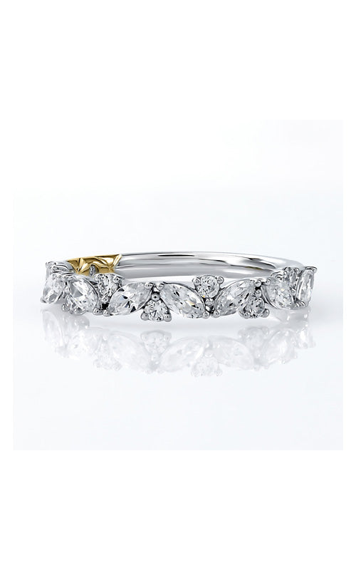 A.JAFFE 14k White and Yellow .74ctw Marquise Round Diamond Band WRC3426L/74