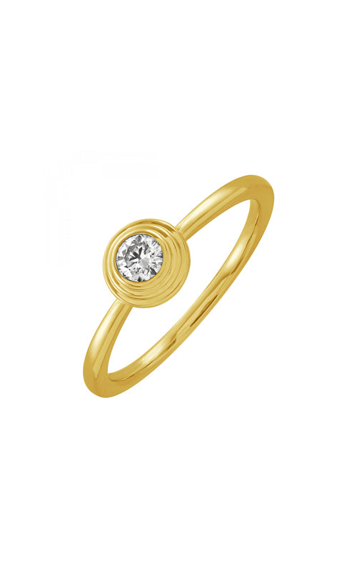Albert's 14k Yellow Gold 1/7ctw Round Diamond Bezel Solitaire Ring RG13488-4YB