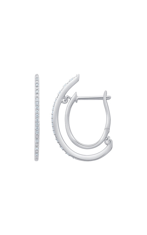 Albert's Sterling Silver 1/6ctw Double Hoop Earrings JNX5295-01SL