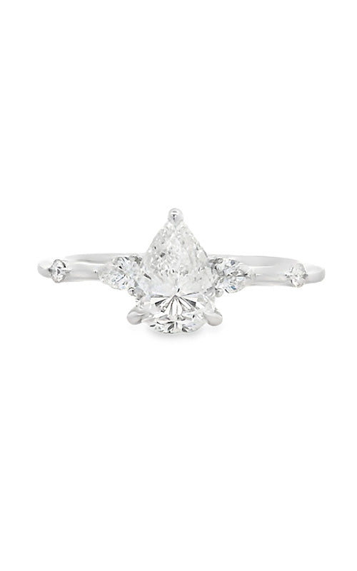 Ashley Lauren 14k White Gold 1.01ct H SI1 Pear Shape Diamond Engagement Ring AJ-R21078-PS101