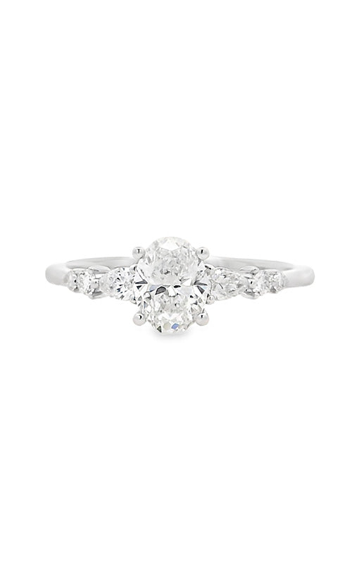 Ashley Lauren 14k White Gold .70ct F VS2 Oval Diamond Engagement Ring AJ-R20346-OV070