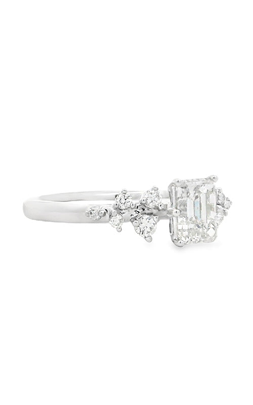 Ashley Lauren 14k White Gold .72ct J SI1 Emerald Cut .17ctw Diamond Engagement Ring AJ-R20357-EC072