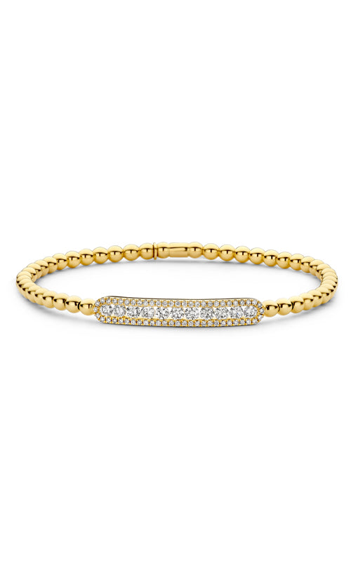 Hulchi Belluni 18k Yellow Gold Tresore .92ctw Diamond Stretch Bracelet 22315A-YW