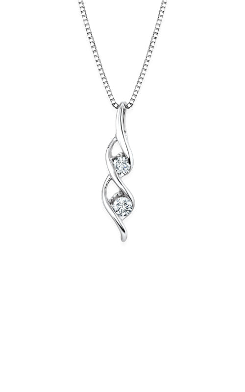 Albert's 10k White Gold 18" .15ctw 2 Stone Diamond Necklace JSI3214WR5J