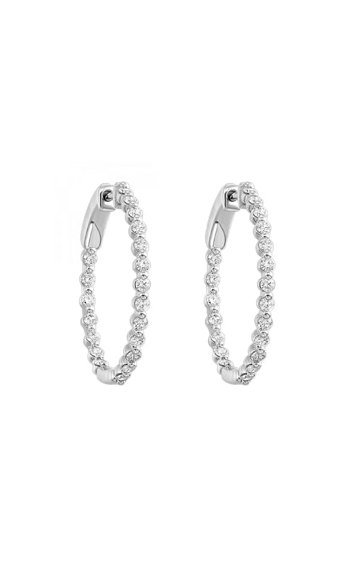 Albert's 14k White Gold 1ctw Diamond Hoop Earrings ER35875-4WB