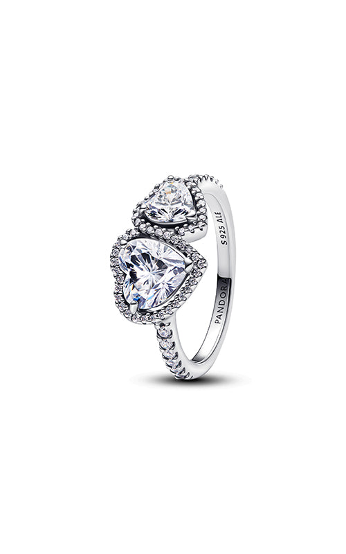 Pandora Sparkling Halo Hearts Ring 193659C01-52