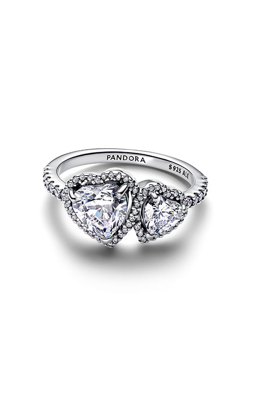 Pandora Sparkling Halo Hearts Ring 193659C01-52