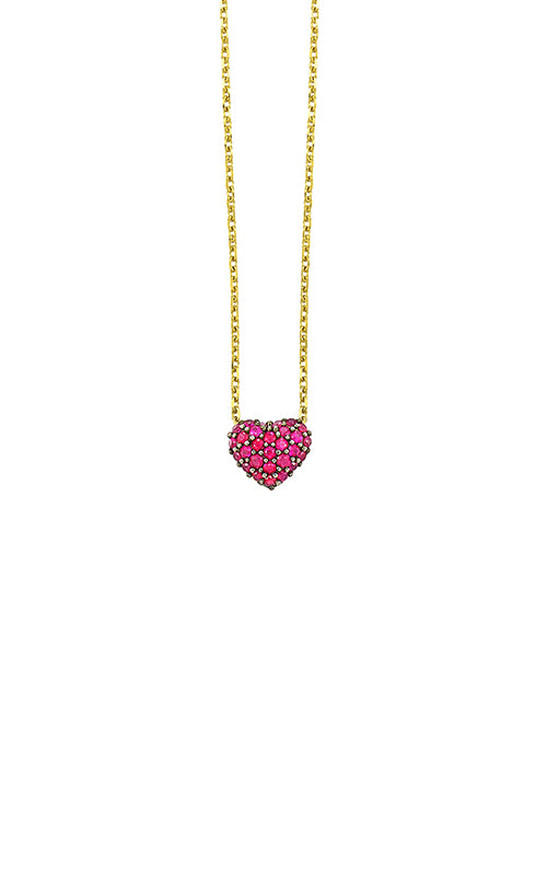Albert's 14k Yellow Gold .25ctw Ruby Heart Necklace NK08280-1YNR