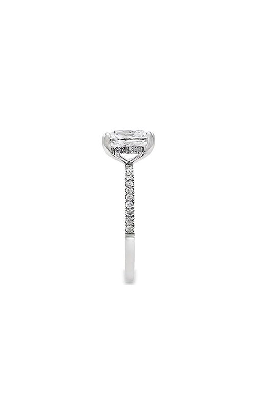 Ashley Lauren 14k White Gold 2.54ct F SI1 Cushion Diamond and .21ctw Round Diamond Hidden Halo Engagement Ring ER12786-C252A/IQJ61611