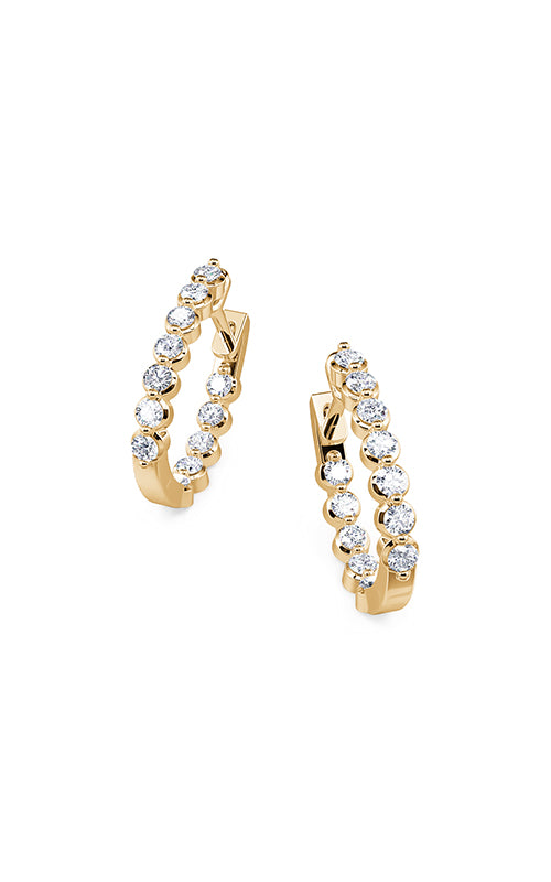 Ashley Lauren 14k Yellow Gold .50ctw In and Out Round Diamond Huggie Earrings E1017-052-14Y