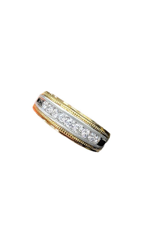 Albert's Men's 14K Yellow and White Gold .50CTW Round Diamond Wedding Band RB0250