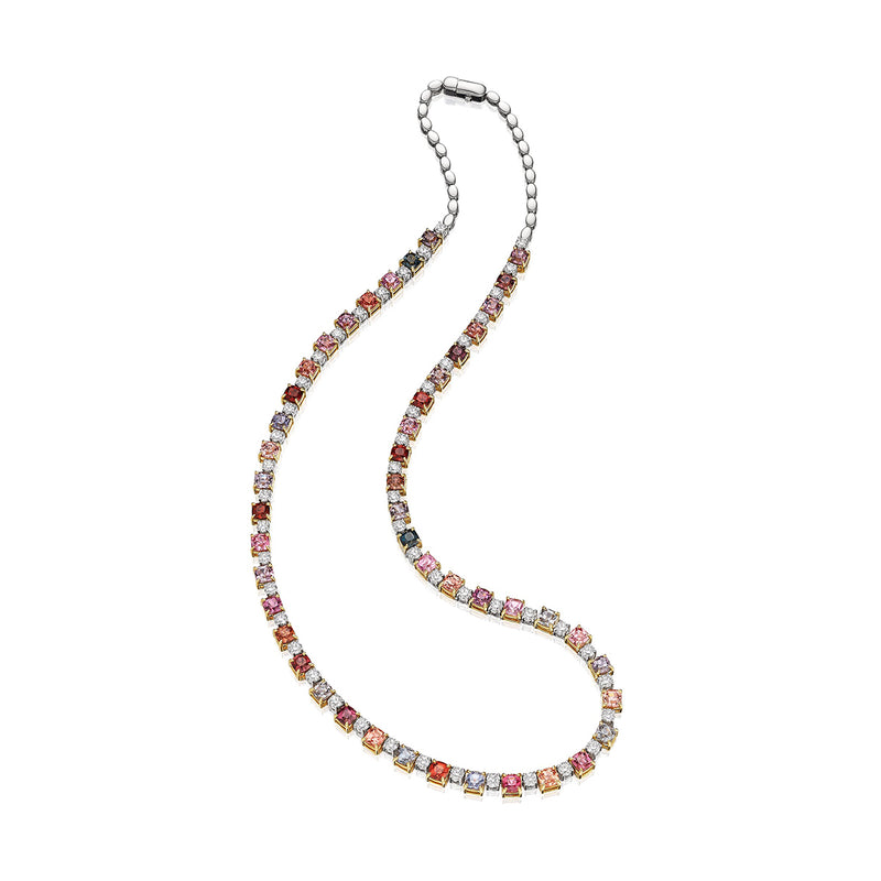 Ashley Lauren 14k White and Yellow Gold 17.39ctw 18" Spinel 4.01ctw Diamond Necklace N1638-14TT/11149