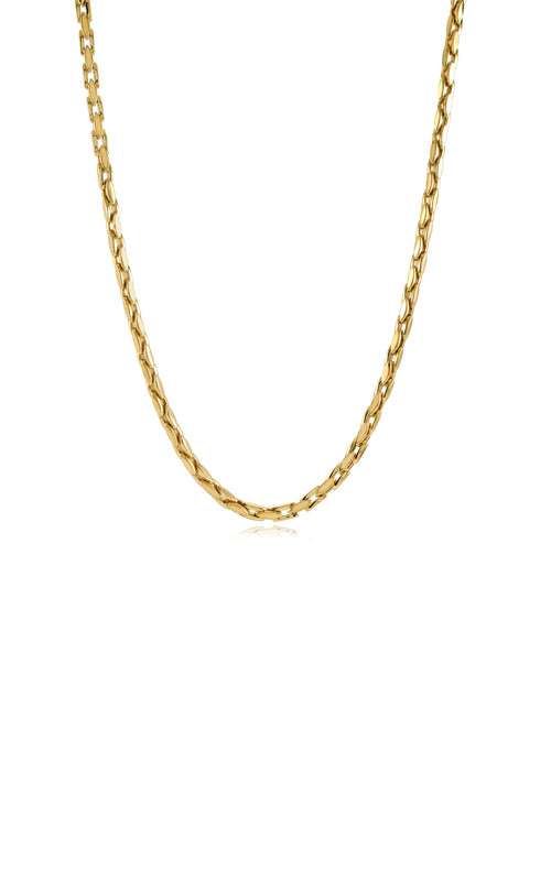 Italgem Stainless Steel Gold IP Polished 4mm Flat Oval 22" + 2" Link Chain SYN109