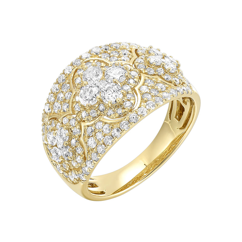 Alberts 14k Yellow Gold 1 1/2ctw Wide Diamond Band RG12333-4YC CO